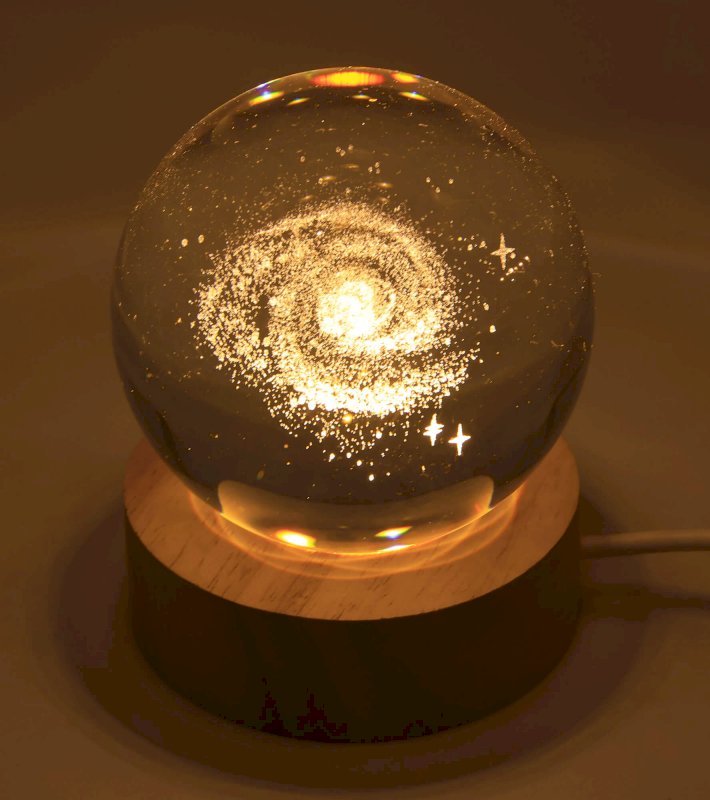 Veilleuse USB Verre Galaxie 9cm