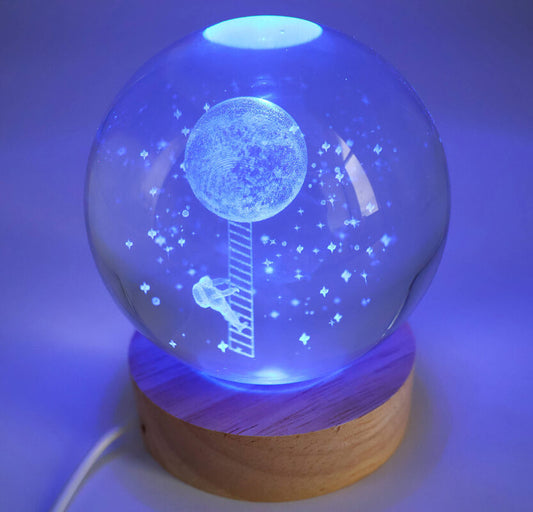 Veilleuse USB Verre Escapade Lunaire Multicolore 9cm