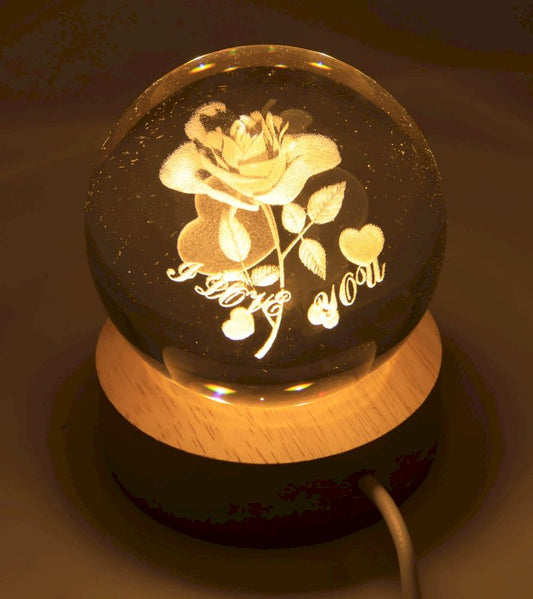 Veilleuse USB Verre Rose 6cm