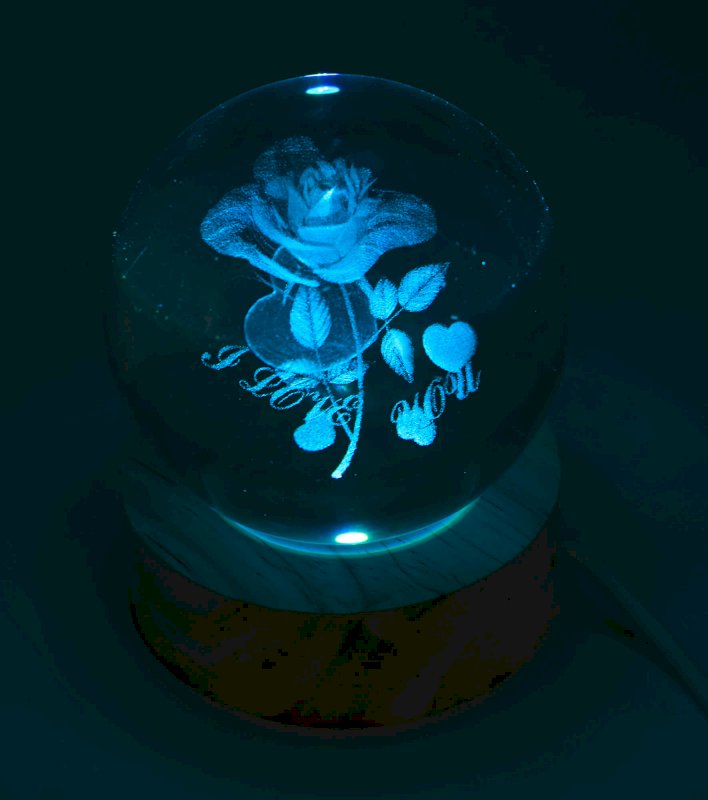 Veilleuse USB Verre Rose Multicolore 6cm