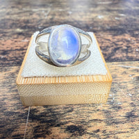 Bague Pierre de lune bleue