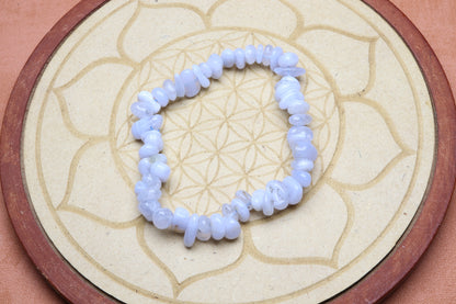 Bracelet Baroque Calcédoine bleu