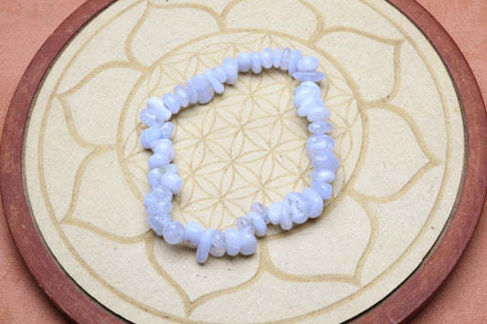 Bracelet Baroque Calcédoine bleu