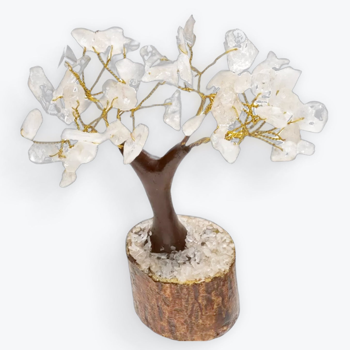 Mini arbre à quartz avec base en bois - 3