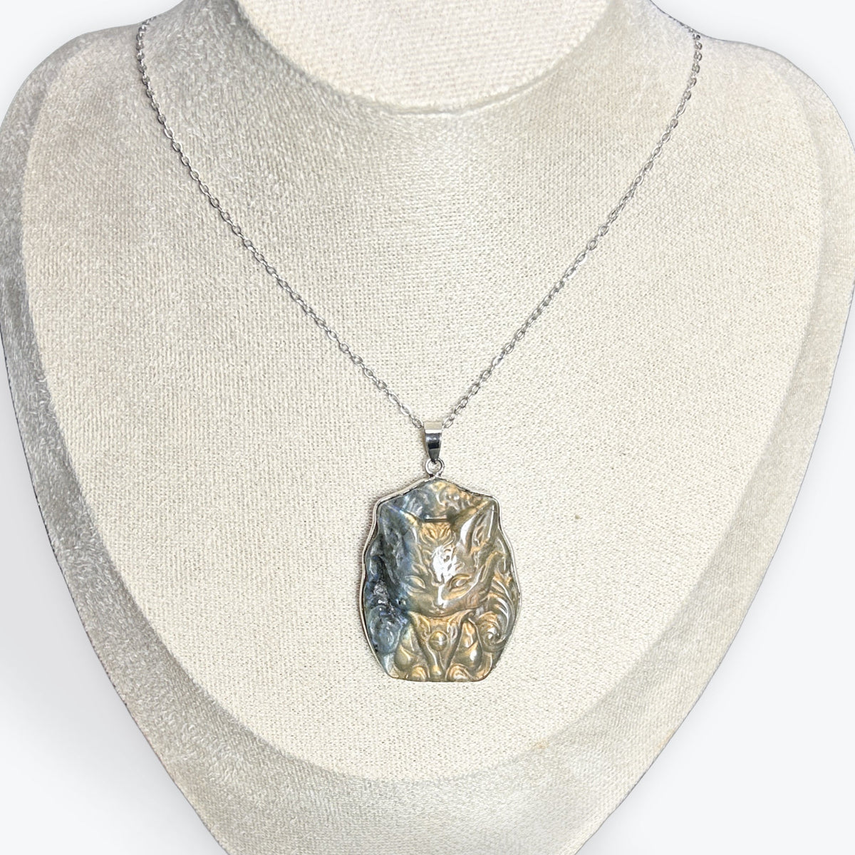 Pendentif Renard Labradorite Orange - 3
