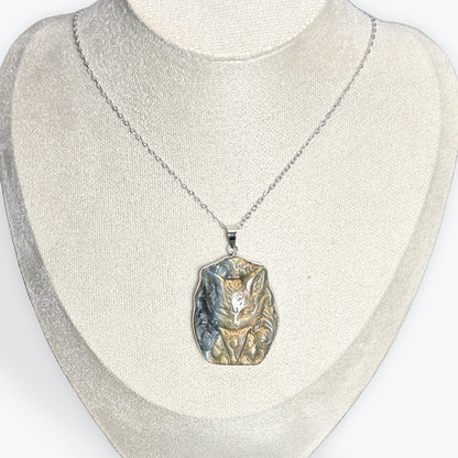 Pendentif Renard Labradorite Orange - 3