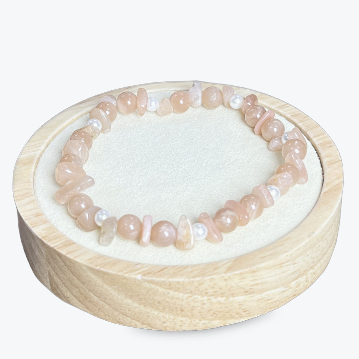 Bracelet En Pierre De Lune Et Perles