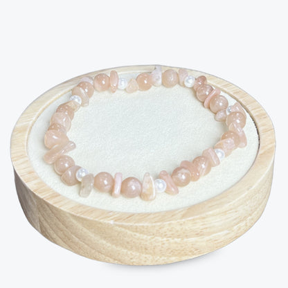 Bracelet En Pierre De Lune Et Perles