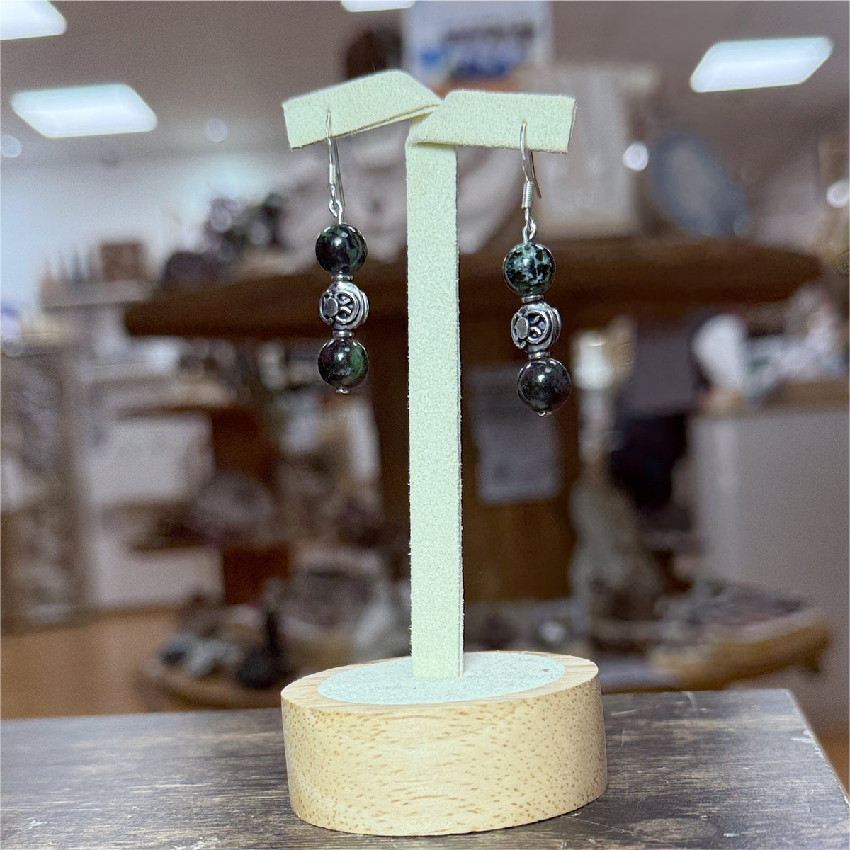Boucles D'oreilles Rubis Sur Zoïsite Argent 925 - 8