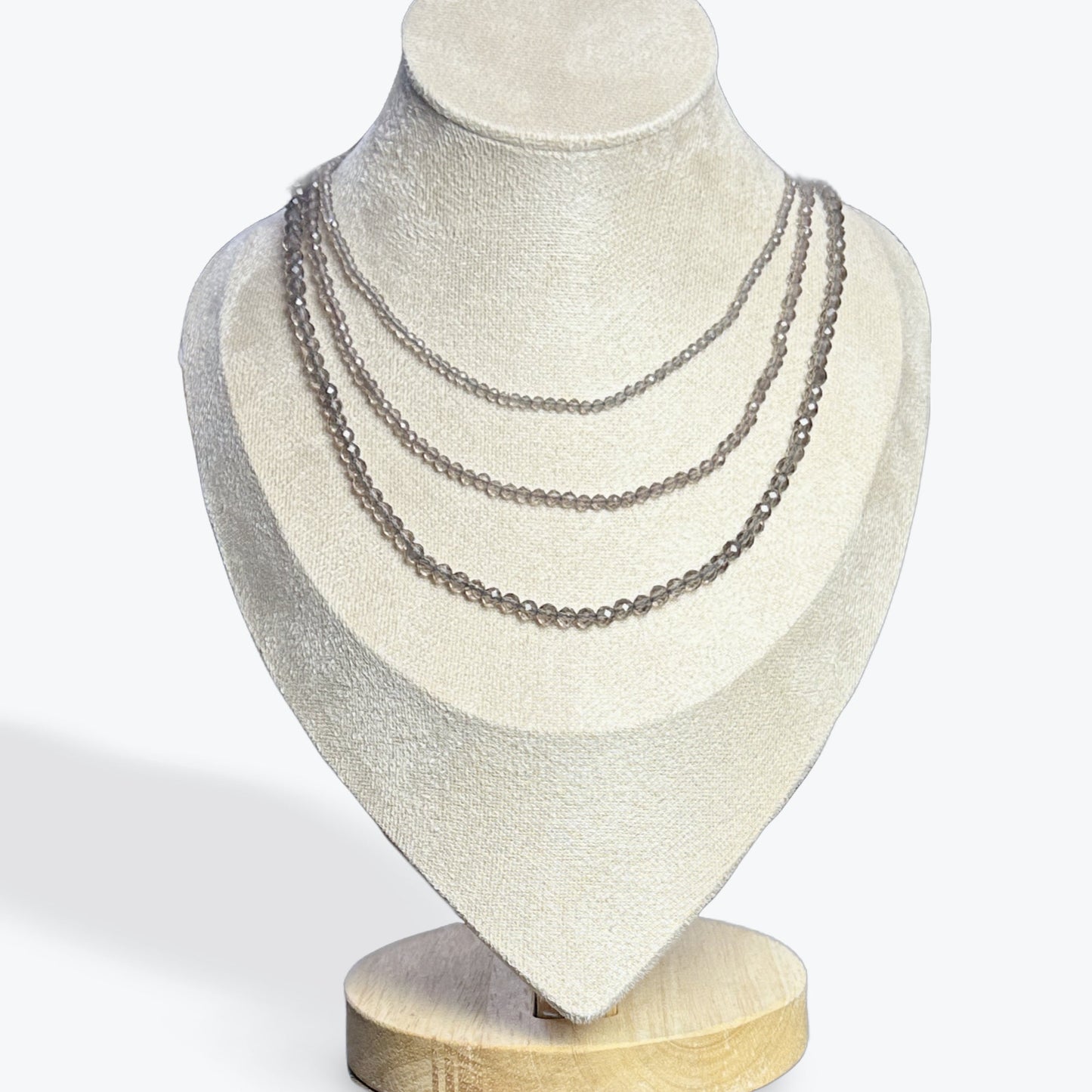 Collier Quartz Fumé Facetté