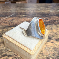 Bague Citrine cognac vue alternative