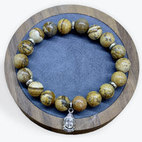 Bracelet Jaspe Paysage 10mm Apprêt