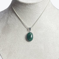Pendentif Malachite sertis clos laiton