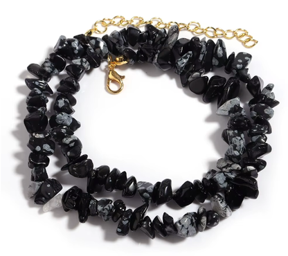 Collier Baroque Chips Pierres Naturelles — 43 cm - 9