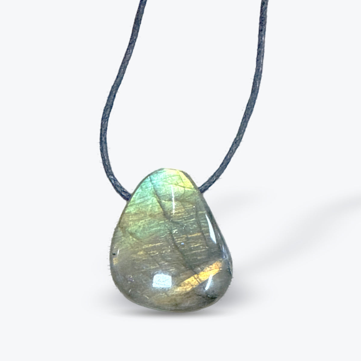 Pendentif en Labradorite Naturelle grise, percé sur le côté - Pièce unique