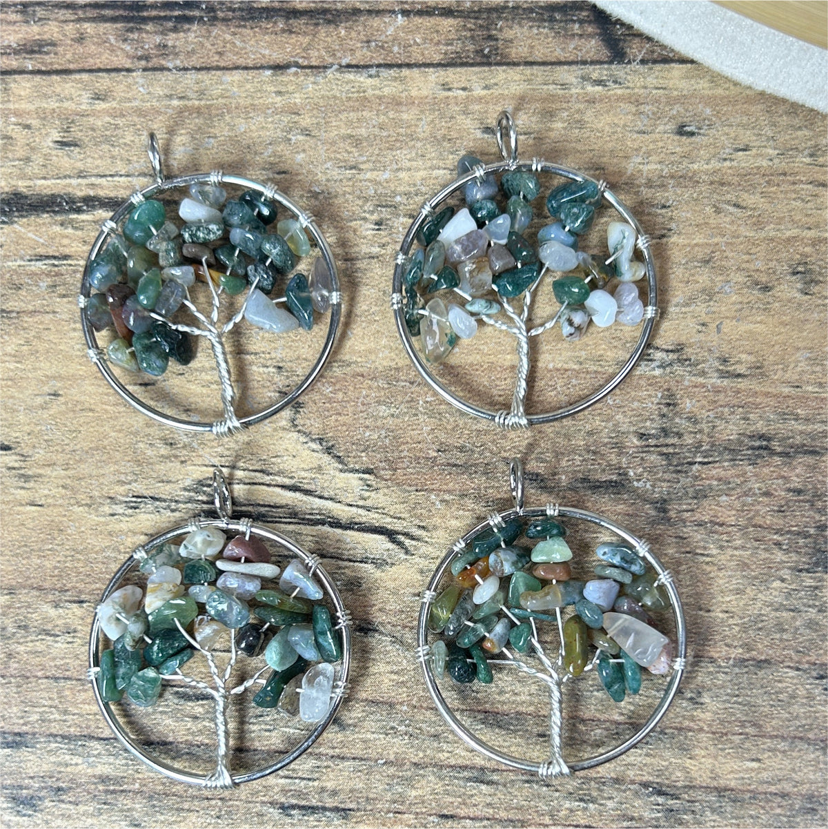 Pendentif Arbre de vie rond - Agate