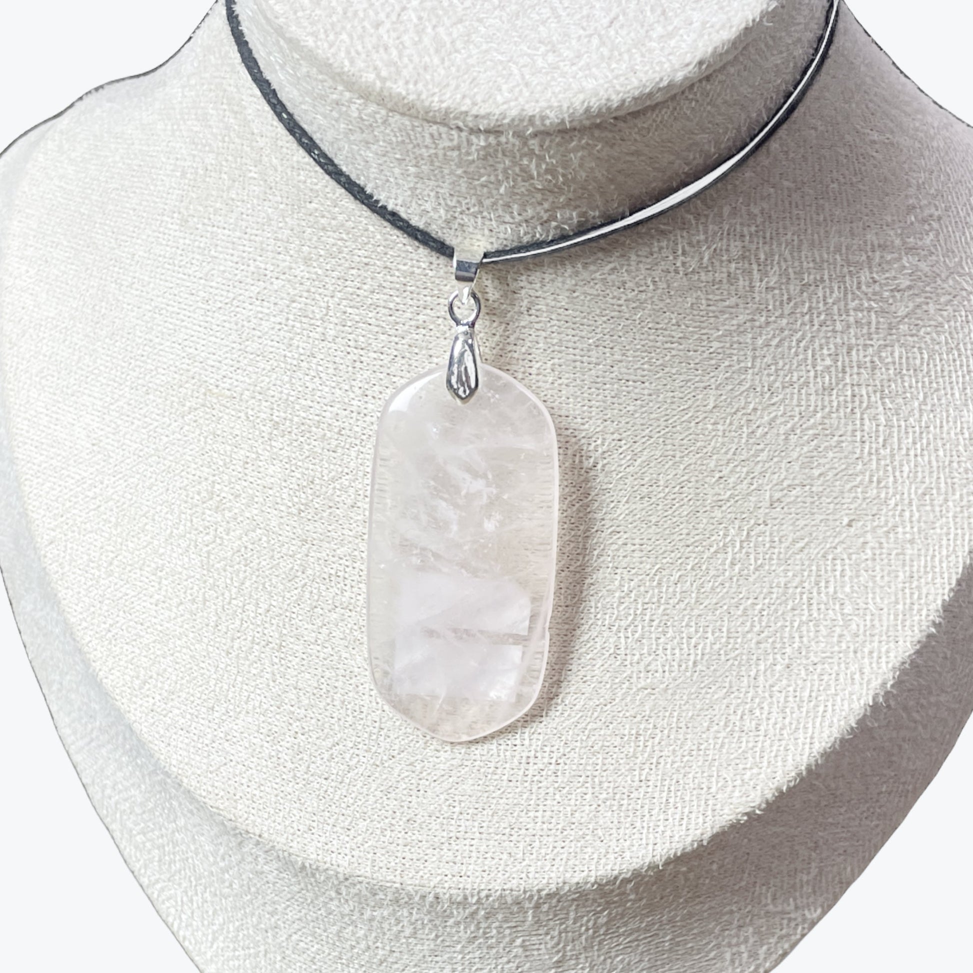 Pendentif Quartz rose rectangle
