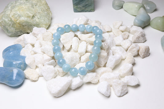 Bracelet Aigue marine 10 mm