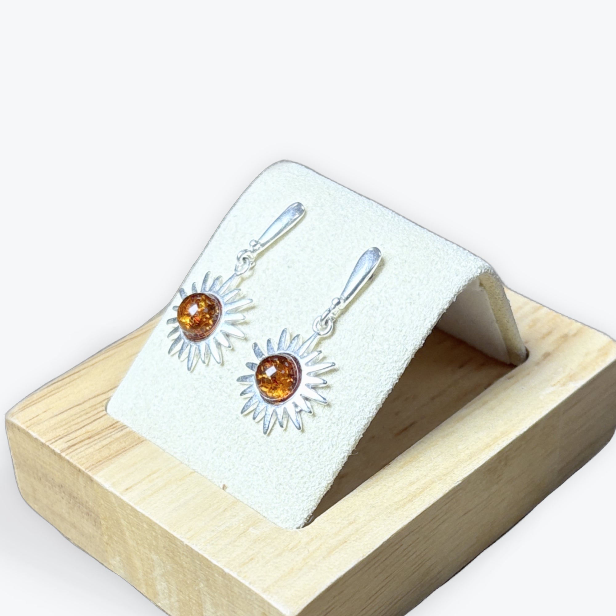 Boucle d'oreilles soleil pendante - Argent 925