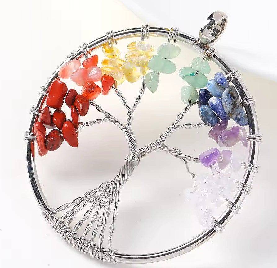 Arbre de vie en Rond tressé - 5cm - 7 chakras