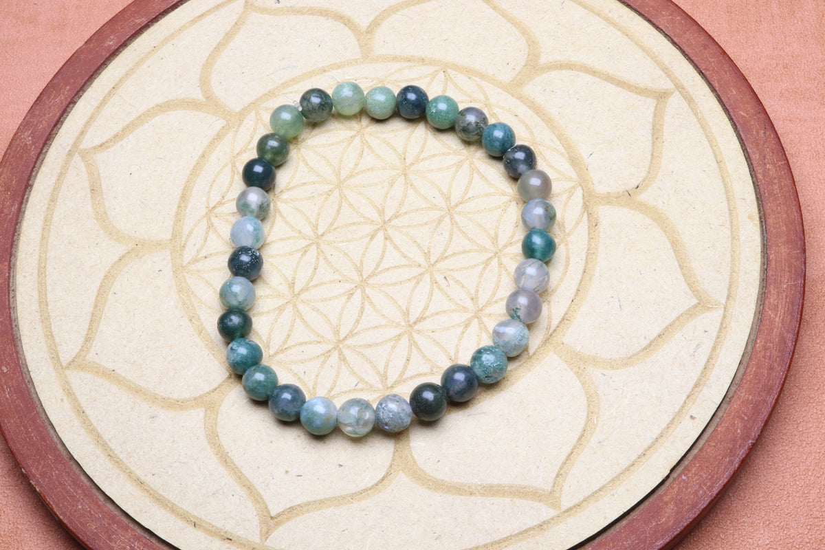 Bracelet Agate Mousse 6 mm