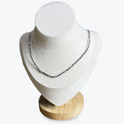 Collier Facette Plat Diamant Noir