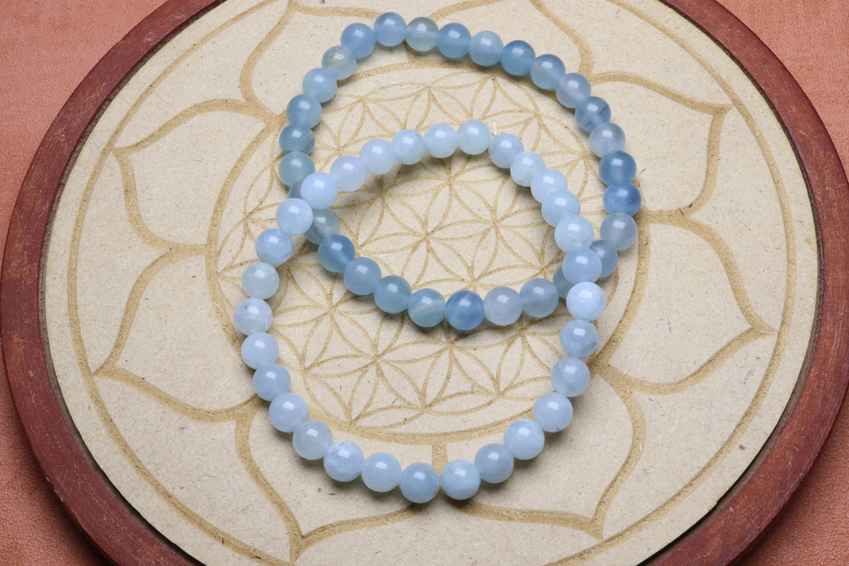 Bracelet Aigue marine 6 mm