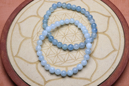 Bracelet Aigue marine 6 mm