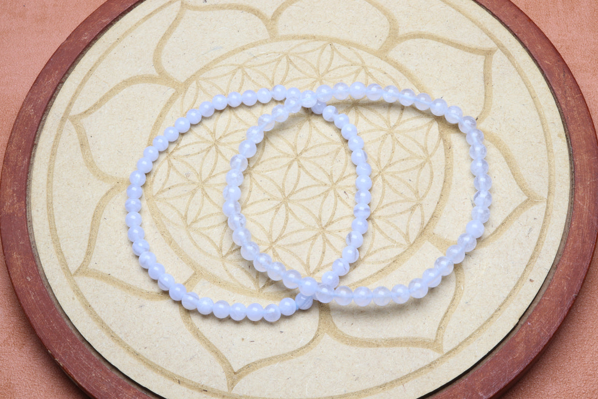 Bracelet Calcédoine bleu