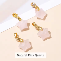 Pendentif étoile Facetté en Quartz rose 12x5mm