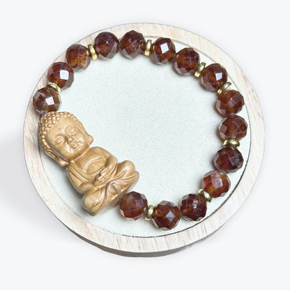 Bracelet Grenat  10mm Facetté avec Apprêts