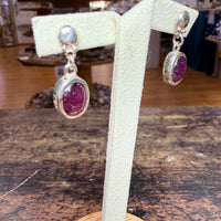 Boucle d'oreille Rubis étoilé