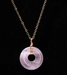 Collier ras du cou boucle de paix en quartz rose avec chaîne en acier inoxydable