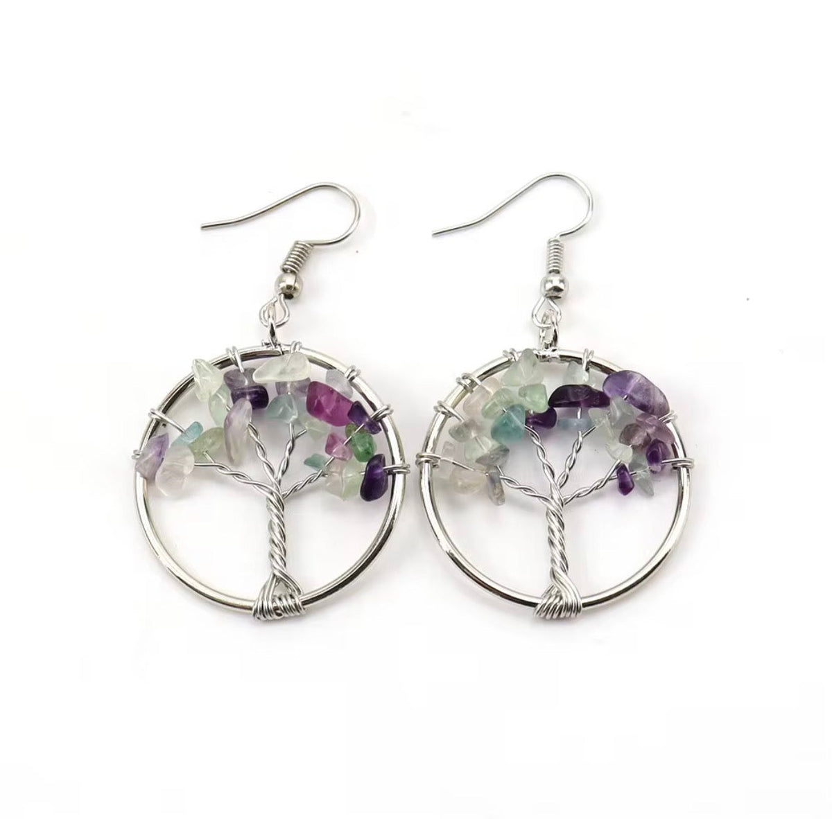 Boucles d’oreilles Arbre de Vie tressée 2x2cm