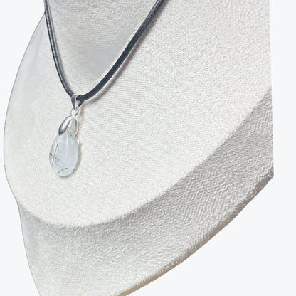 Pendentif Quartz tourmaline goutte