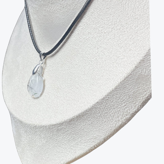 Pendentif Quartz tourmaline goutte