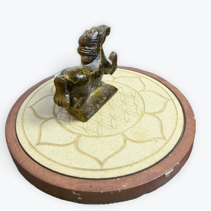 Cheval en œil de tigre naturel | 100 gr - 7x7 cm