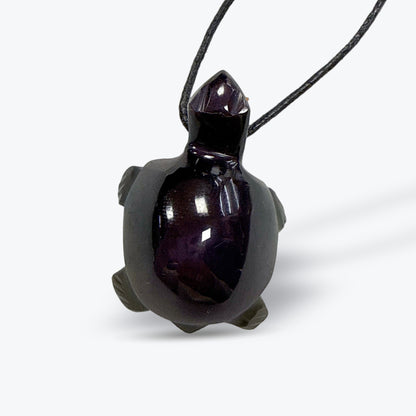 Tortue en Pierre Naturelle du Mexique – Nacre, Œil de Tigre ou Obsidienne - Pièce unique