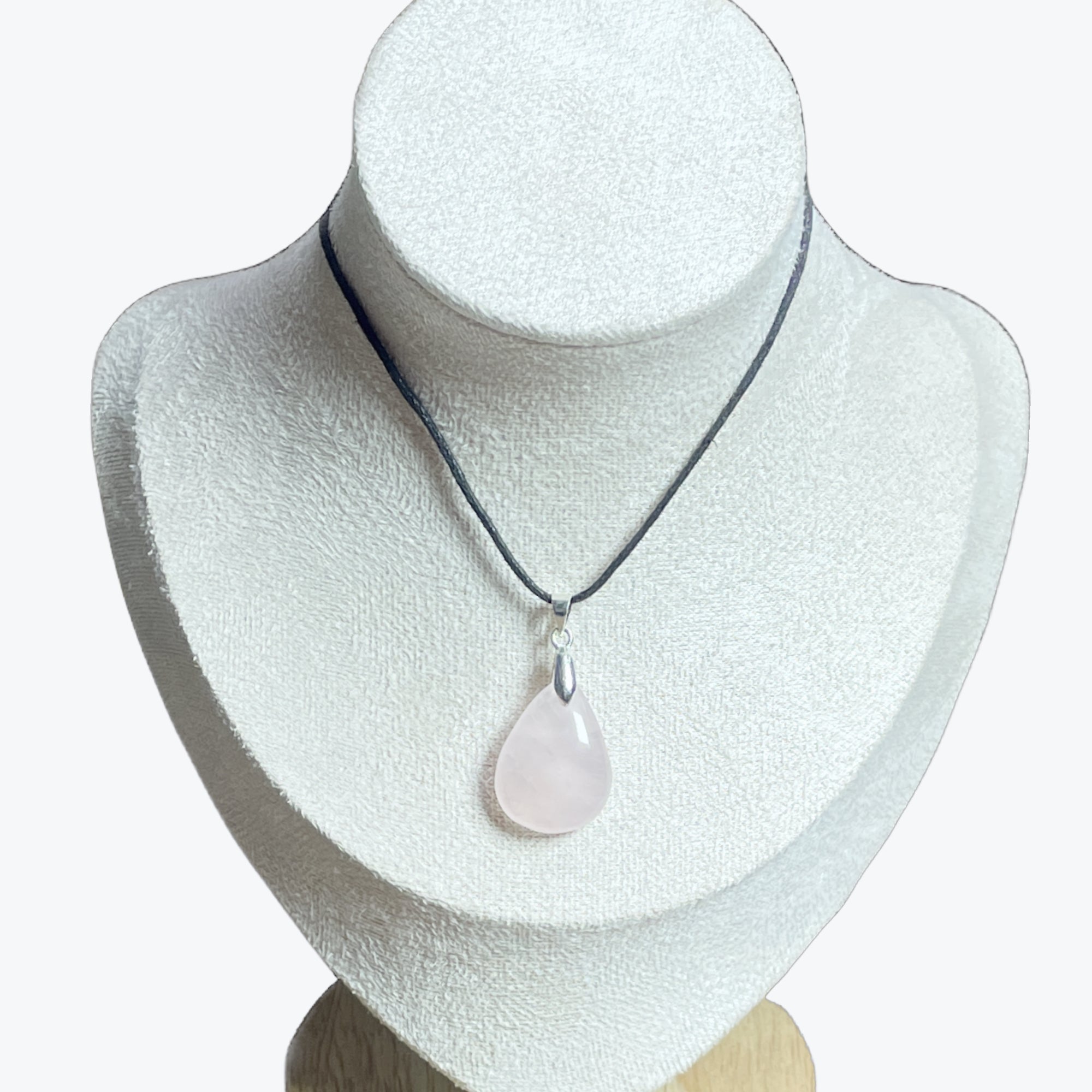pendentifs quartz rose goutte