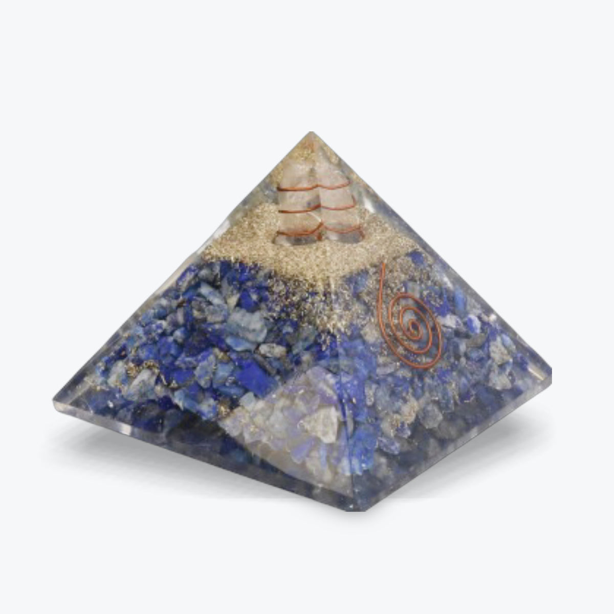 Pyramide Orgonite 7x7 Résine Spirale