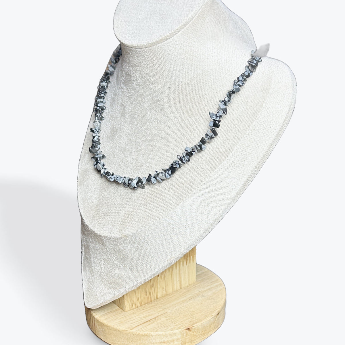 Collier Obsidienne Neige Baroque - 2