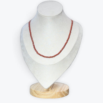 Collier jaspe rouge facetté – photo 2
