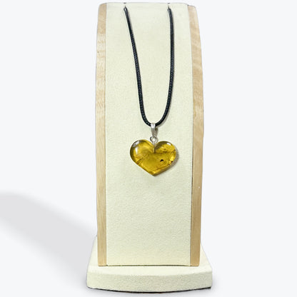 Pendentif Ambre coeur – photo 3