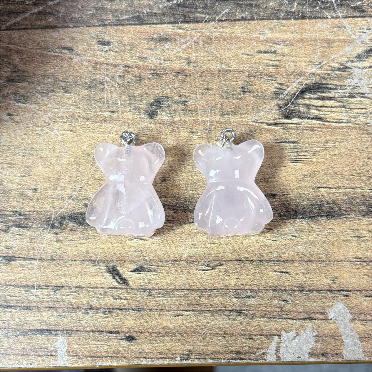 Pendentif Nounours Quartz rose du brésil