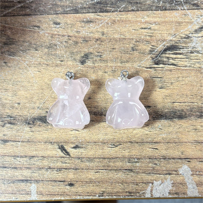 Pendentif Nounours Quartz rose du brésil