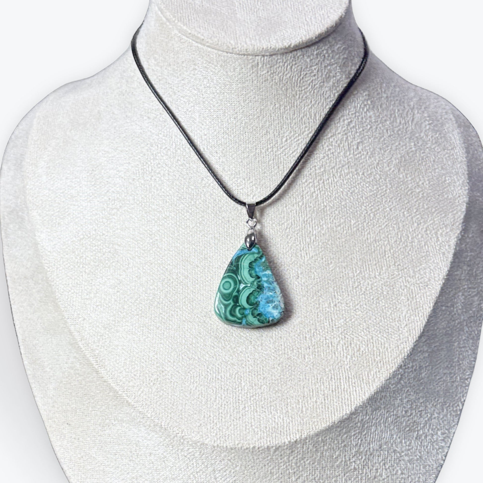Pendentif Goutte | Malachite - Chrysocolle | Qualité Extra