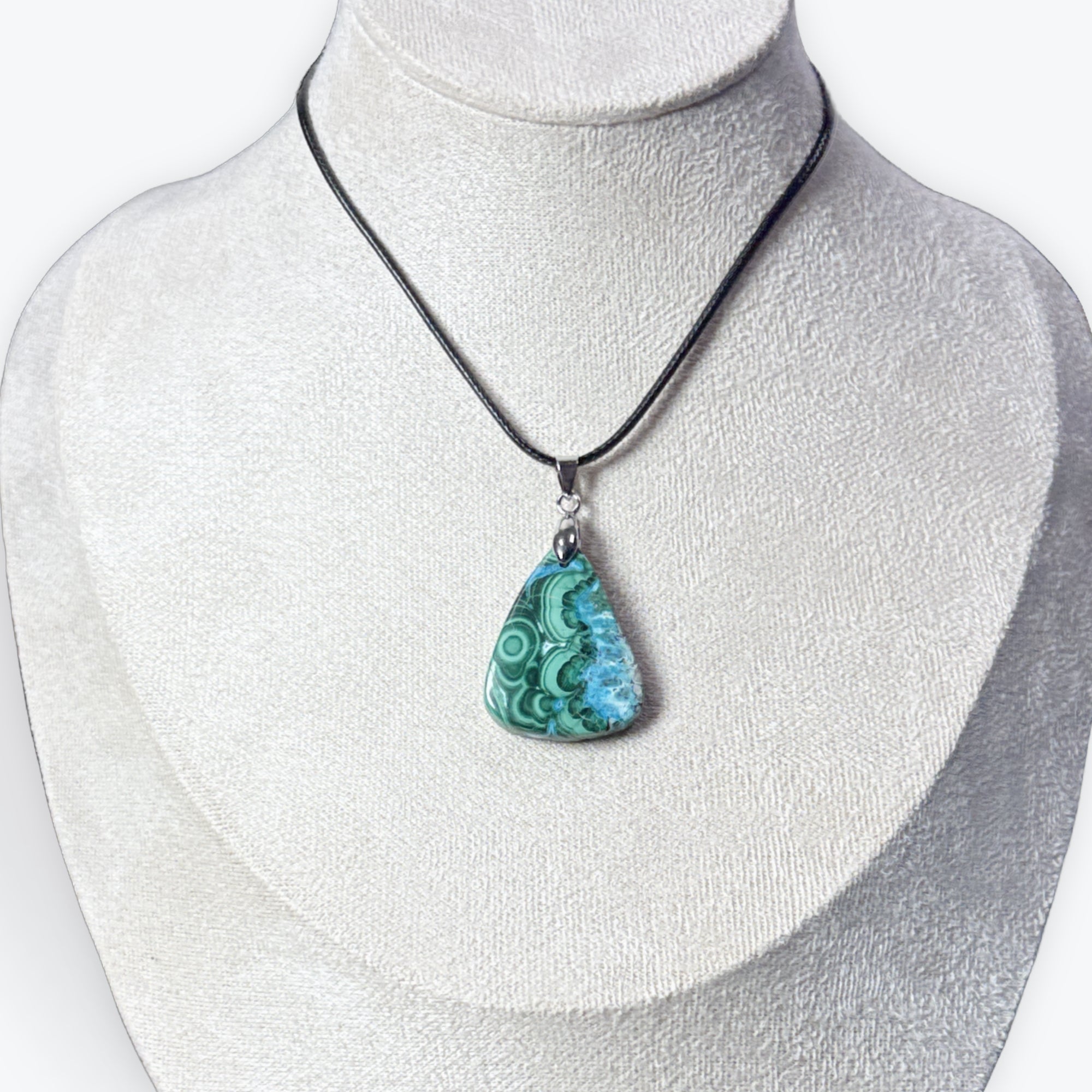 Pendentif Goutte | Malachite - Chrysocolle | Qualité Extra