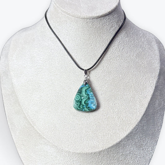 Pendentif Goutte | Malachite - Chrysocolle | Qualité Extra
