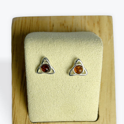 Boucle d'oreilles ambre puce triade - Argent 925