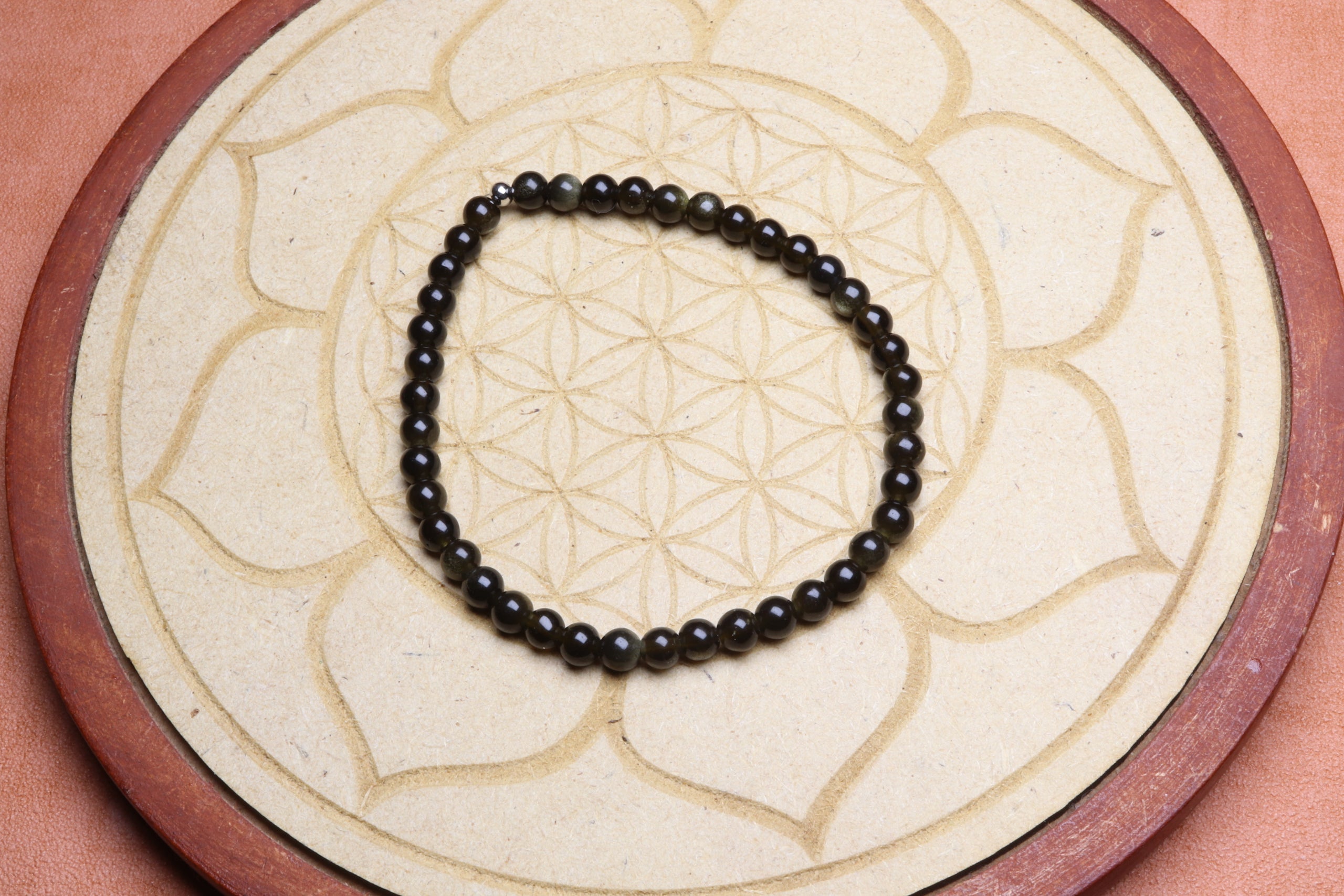 Bracelet en Obsidienne Dorée - Protection et Clarté 4mm